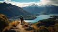 Stunning View Of New Zealand\'s Lake: A Hiker\'s Journey