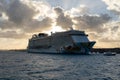 Stunning view of Norwegian cruise lines ship getaway Royalty Free Stock Photo