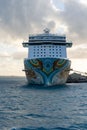 Stunning view of Norwegian cruise lines ship getaway Royalty Free Stock Photo