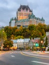 Stunning view of Old Quebec City and Frontenac Castle in during autumn season, Quebec, Canada