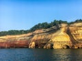 Pictured Rocks National Shoreline with the Dark Cold Waters of Lake Superior
