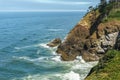 Stunning view of the pacific northwest coastline from Cape Disappointment state park Washington USA. Royalty Free Stock Photo