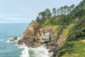 Stunning view of the pacific northwest coastline from Cape Disappointment state park Washington USA. Royalty Free Stock Photo