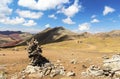 Stunning view at Palccoyo rainbow mountain Vinicunca alternative, mineral colorful stripes in Andean valley, Cusco, Peru, South Royalty Free Stock Photo