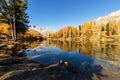 Stunning view of the Palpuogna lake near Albula pass