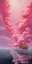 Surrealism In Pink: Gusty Russia Inlet Serenity Artwork Collection