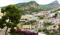 Stunning view of Positano village with flowers, Amalfi Coast, It Royalty Free Stock Photo