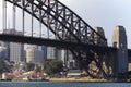 Stunning view of Queen Victoria Harbor Bridge in Sydney, Australia