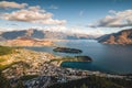 Stunning view of Queenstown, New Zealand, with the picturesque Lake Wakatipu as the backdrop Royalty Free Stock Photo