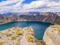 Stunning view of Quilotoa lagoon