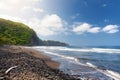 Stunning view of rocky beach of Pololu Valley on Big Island of Hawaii