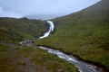 Stunning view of a rushing waterfall in Skye Royalty Free Stock Photo