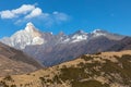 Stunning view of the Siguniang Four Sisters Mountain in Sichuan, China Royalty Free Stock Photo