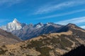 Stunning view of the Siguniang Four Sisters Mountain in Sichuan, China Royalty Free Stock Photo