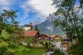 Stunning view of a small town with mountains background in Mittenwald, Germany