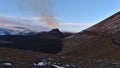 Stunning view of smoking erupted volcano in rocky Geldingadalir valley near Fagradalsfjall, GrindavÃÂ­k, southwest Iceland.