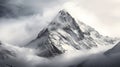 A stunning view of a snow covered mountain summit