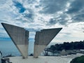 Stunning view of the Spomenik World War II monument located in Montenegro