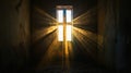 Sunlight Streams Through Window Into Old Room Creating Ray Effect Royalty Free Stock Photo