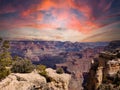 Stunning view of Sunset in Grand Canyon National Park, in Arizona, the United States Royalty Free Stock Photo
