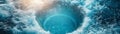 A stunning view of swirling water creating a vortex effect, showcasing the dynamics of nature and the beauty of ocean currents Royalty Free Stock Photo