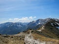 Stunning landscape of Tatra Mountains, part of the Carpathian mountain chain in eastern Europe, between Slovakia and Poland Royalty Free Stock Photo