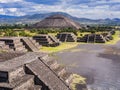 Stunning view of Teotihuacan Pyramids and Avenue of the Dead, Mexico Royalty Free Stock Photo