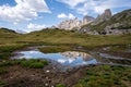 Stunning view of the Three Peaks of Lavaredo, Dolomites Mountain, South Tyrol, Italy. Royalty Free Stock Photo