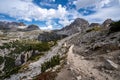 Stunning view of the Three Peaks of Lavaredo, Dolomites Mountain, South Tyrol, Italy. Royalty Free Stock Photo