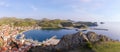 Stunning view to Myrina village, Lemnos island, Greece, as seen from the old fortress