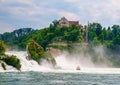 Stunning view to Rhine falls and Laufen castle near Schaffhausen, Switzerland