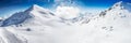 Stunning view to Tyrolian Alps covered by fresh snow, Zillertal, Austria