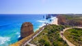 Stunning view of Twelve Apostles from helicopter, Australia Royalty Free Stock Photo