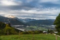 Stunning view of Watzmann peak and valley of Berchtesgaden land, Bavaria, Germany