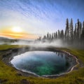 Rainbow Paradise in Yellowstones Natural Hot Springs Royalty Free Stock Photo