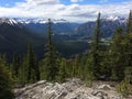 Stunning views of Banff National Park from Sulfur mountain ridge