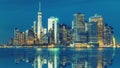 stunning views of the lower manhattan before sunset, New York City Royalty Free Stock Photo