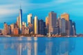 stunning views of the lower manhattan before sunset, New York City Royalty Free Stock Photo