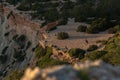 Stunning views of the sun falling behind Es Vedra with the Torre del Savinar in Es Vedra, Sant Josep de Sa Talaia, Ibiza, Spain.