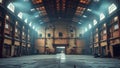 A Stunning Visual of Abandoned Industrial Ruins Vibrant Decay and Empty Spaces in a Large Factory Complex Featuring Royalty Free Stock Photo