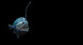 Futuristic glowing deep sea anglerfish design Royalty Free Stock Photo
