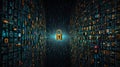 Giant Keyhole in Center of Vast Digital Space