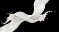 Dynamic Milk Splash on Black Background Royalty Free Stock Photo