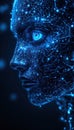 AI Human Face Digital Network Royalty Free Stock Photo