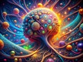 Stunning Visualization of an AI Neural Network Exploring Complex Structures and Algorithmic Patterns in Vibrant Digital Royalty Free Stock Photo