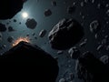 Asteroid Field Collision: A Dramatic Space Rock Impact Royalty Free Stock Photo