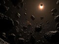 Asteroid Field Collision: A Dramatic Space Event Royalty Free Stock Photo