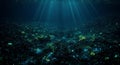 Deep ocean floor bathed in mysterious light rays Royalty Free Stock Photo