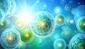 Microscopic View of Luminous Biological Cells Royalty Free Stock Photo