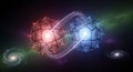 Geometric fusion of cosmic quantum data structures Royalty Free Stock Photo